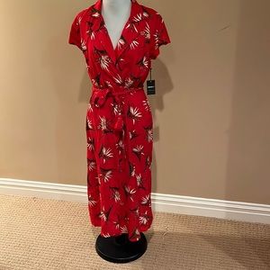 Forever 21 red floral midi wrap dress NWT
